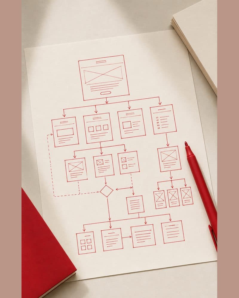 UX and information architecture: sitemap, user flows and conversion mapping