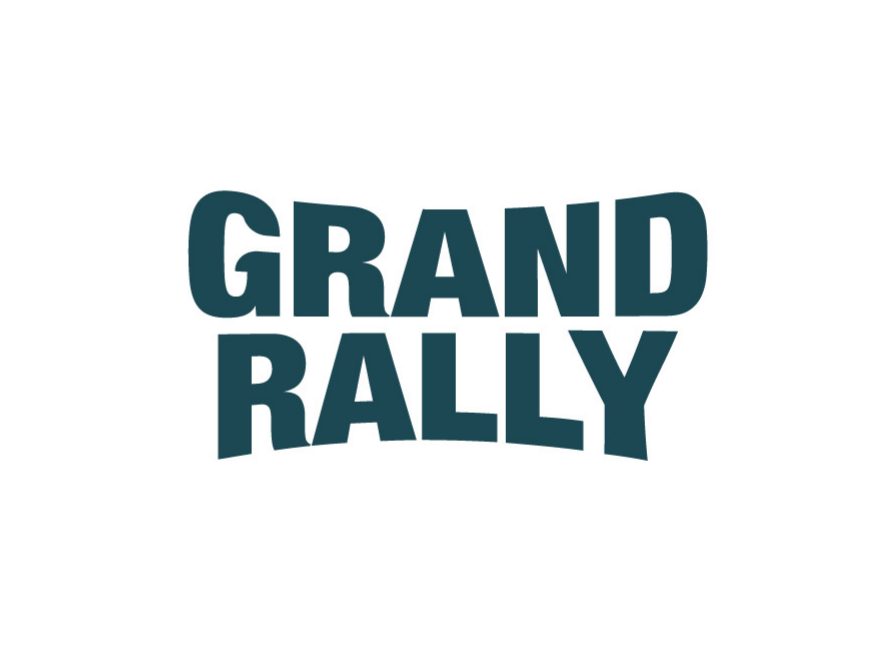 Grand Rally Pickleball primary wordmark, deep teal arched lettering