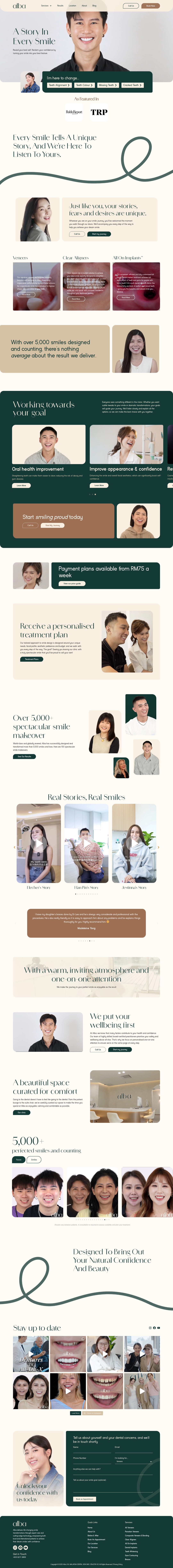 Alba Dental website, designed and built by Oblique